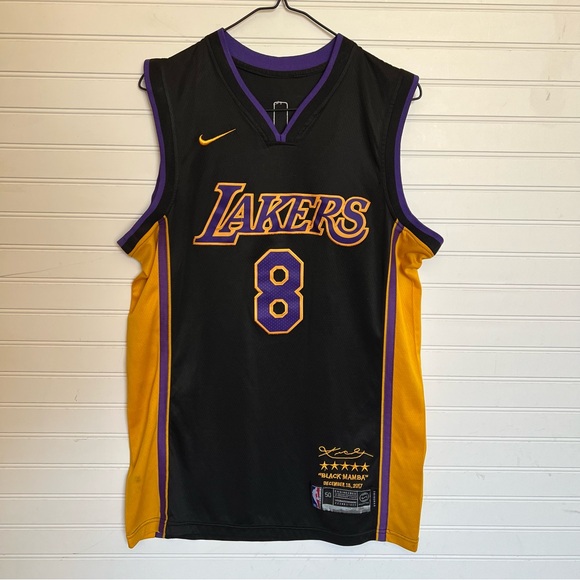 Los Angeles Lakers Kobe Bryant Black Mamba Jersey #8 Retired Size L - Picture 7 of 7